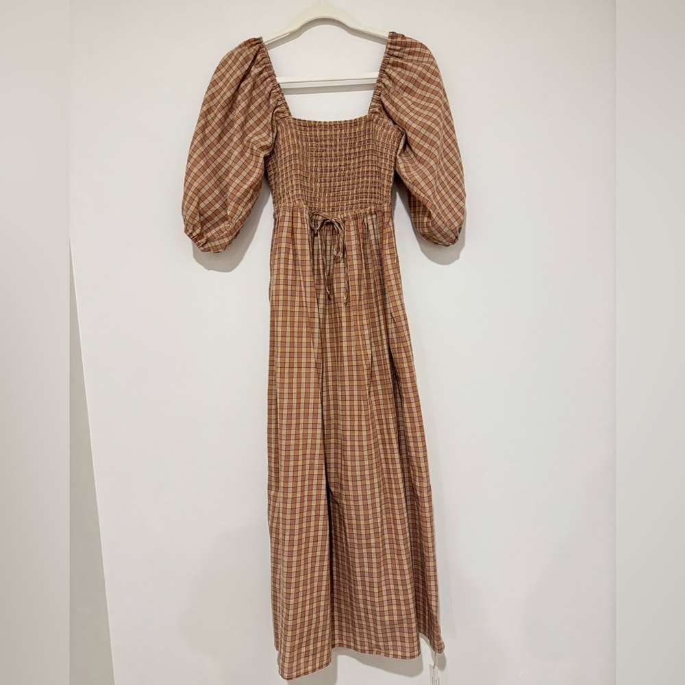 NWT Christy Dawn Pecan Gingham Katrina Dress S